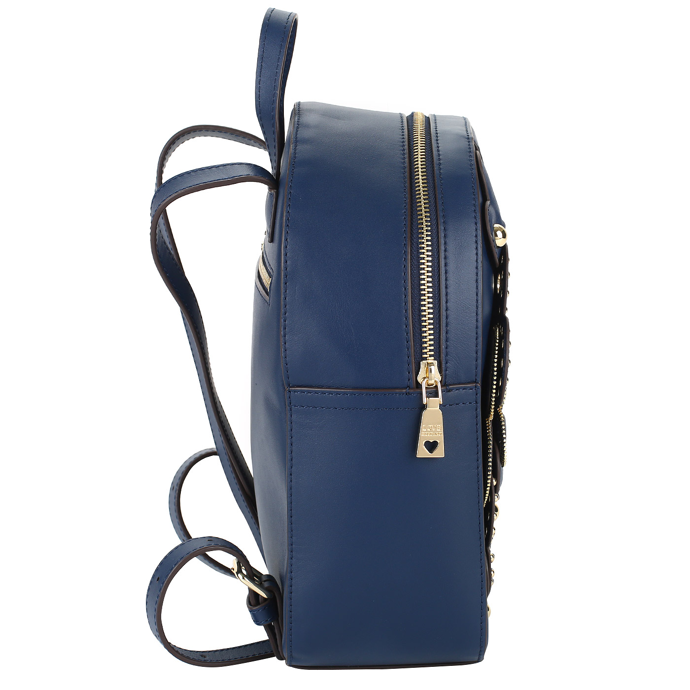 Женский кожаный рюкзак с декором Love Moschino Heart Rouge