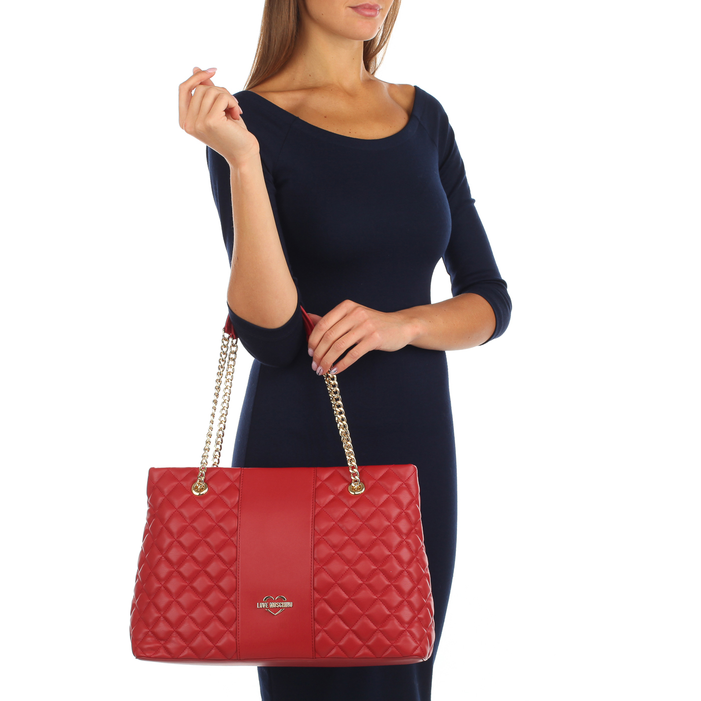 Красная стеганая сумка Love Moschino Super Quilted