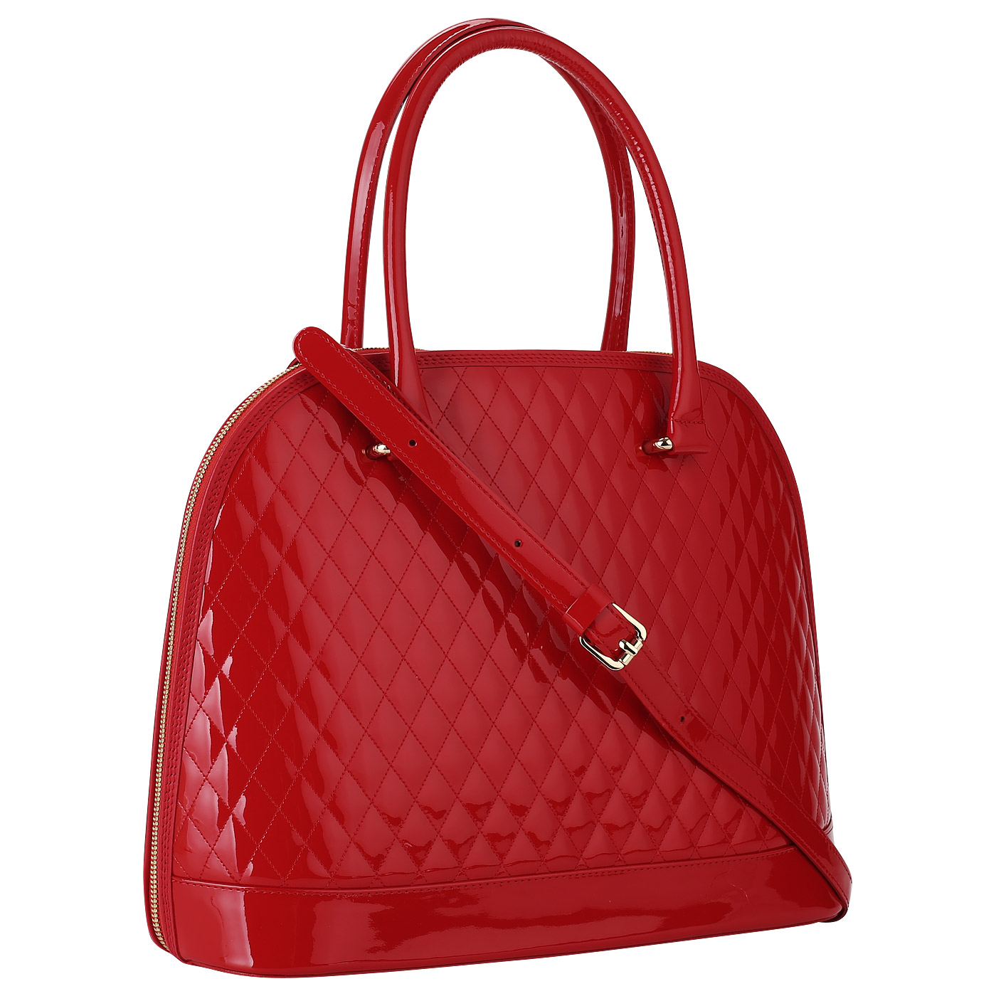 Красная женская сумка из лакированной кожи Valentino Orlandi Dafne