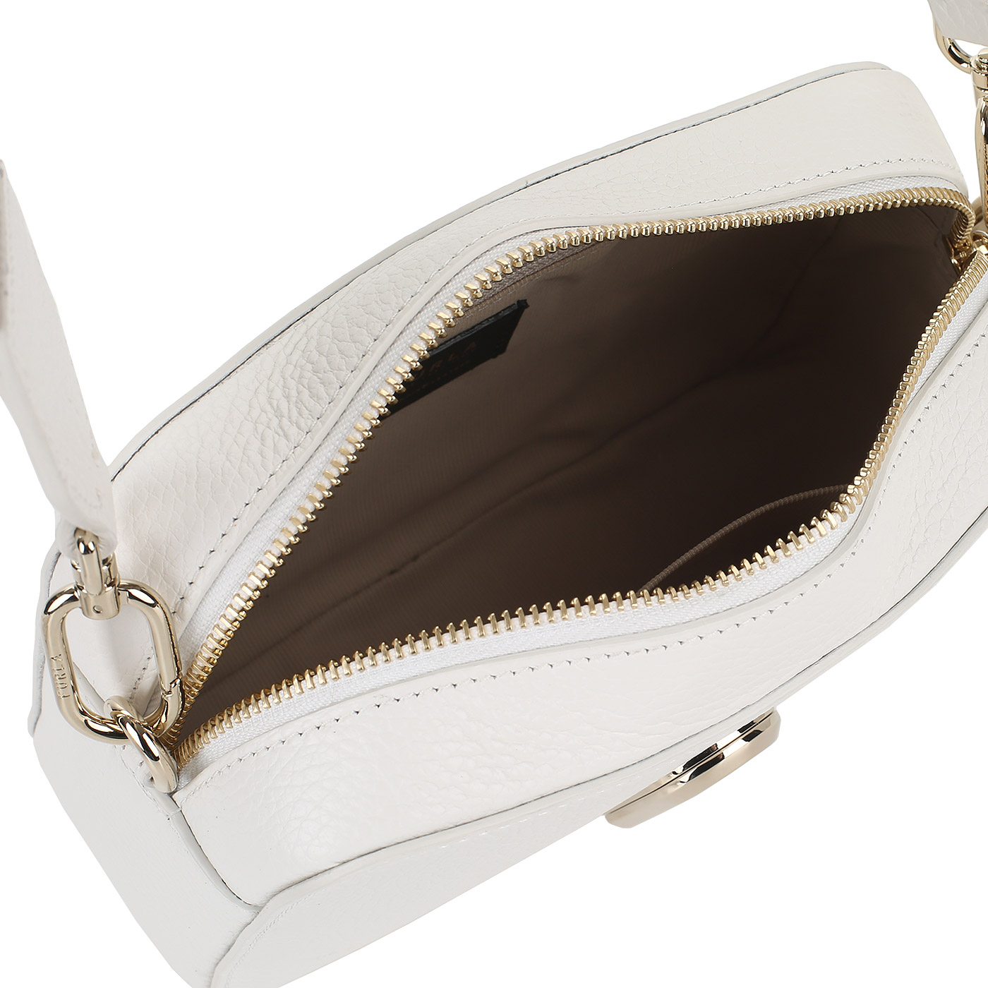 Сумка из белой зернистой кожи Furla Sleek