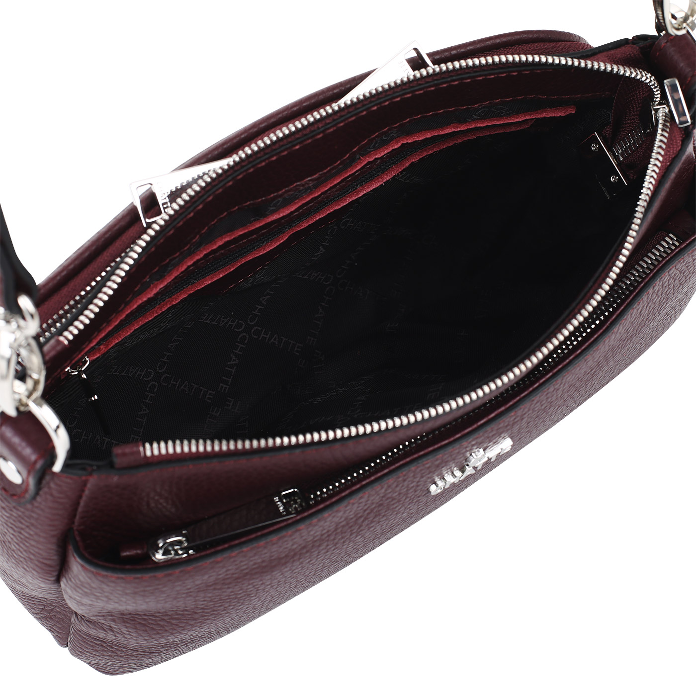 Бордовая сумка на молнии Chatte 