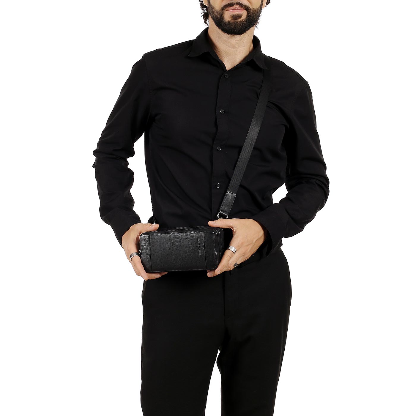 Кожаная визитка Piquadro Cronus