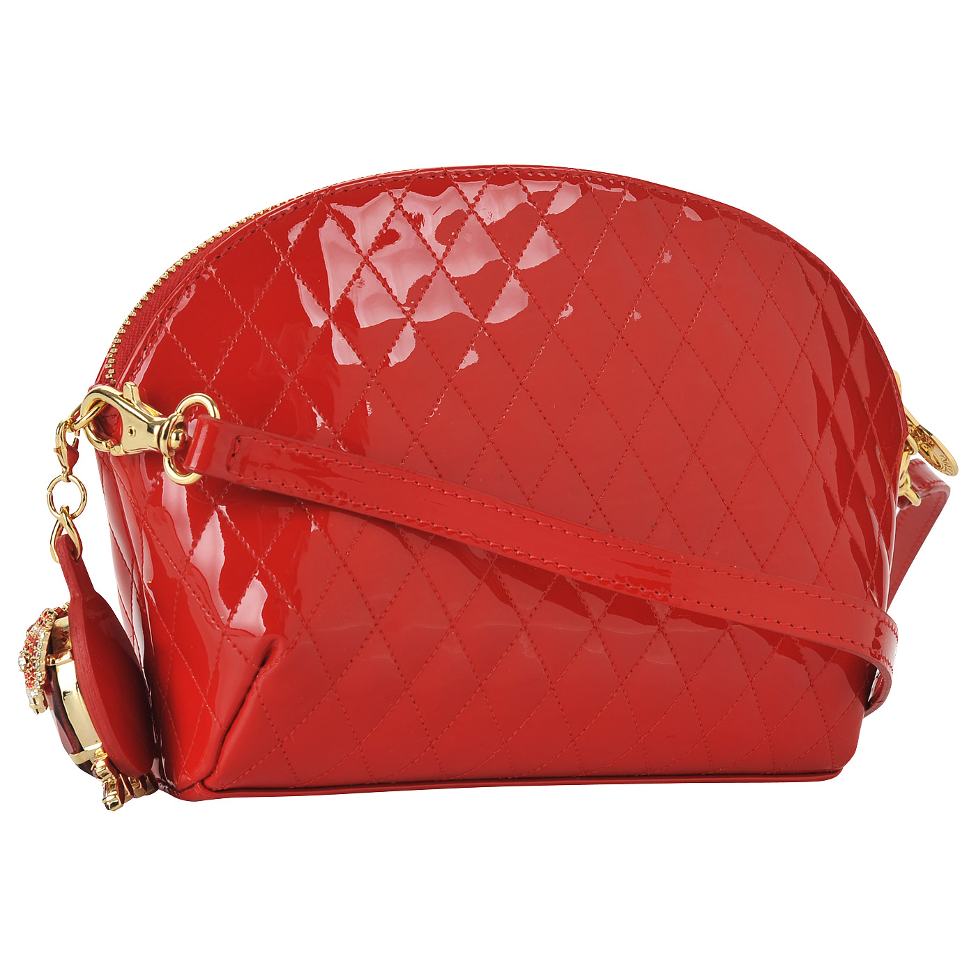 Кожаная лаковая сумочка с плечевым ремешком Valentino Orlandi 