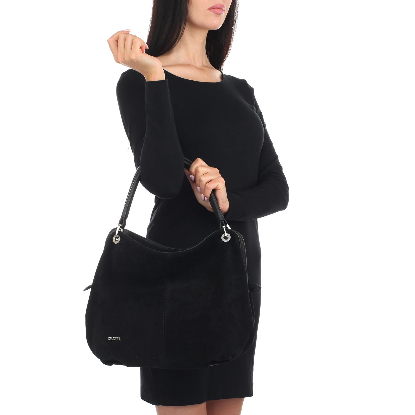 Мягкая сумка из кожи и замши Chatte 