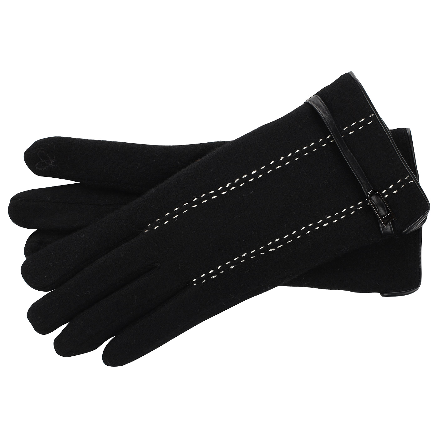 Pia Rossini Черные перчатки с отделкой