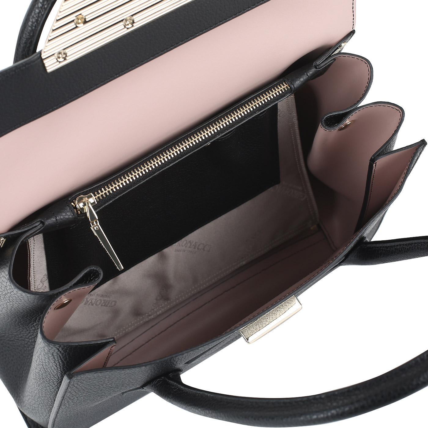 Сумка из черной зернистой кожи Gironacci 