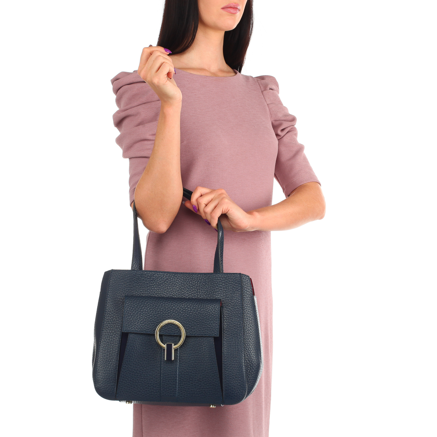 Кожаная сумка на двойной молнии Carlo Salvatelli Cervino