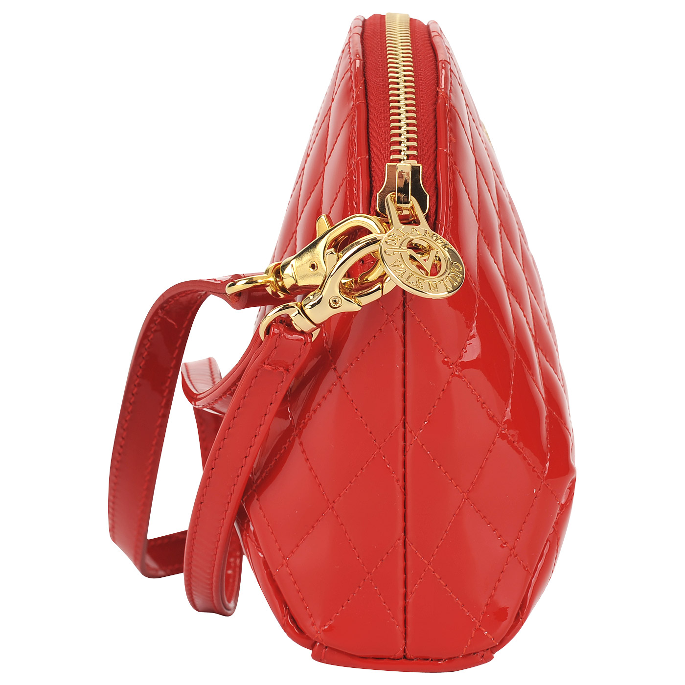 Кожаная лаковая сумочка с плечевым ремешком Valentino Orlandi 