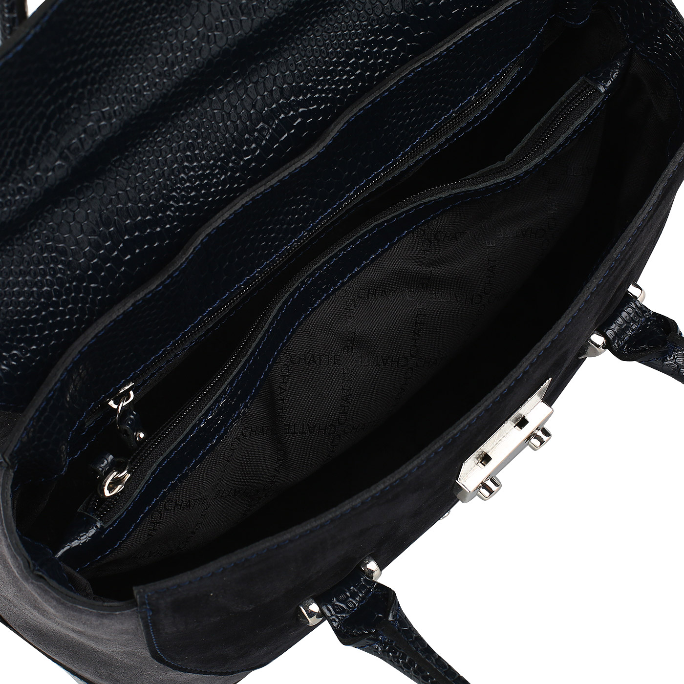 Кожаная сумка с тиснением Chatte 