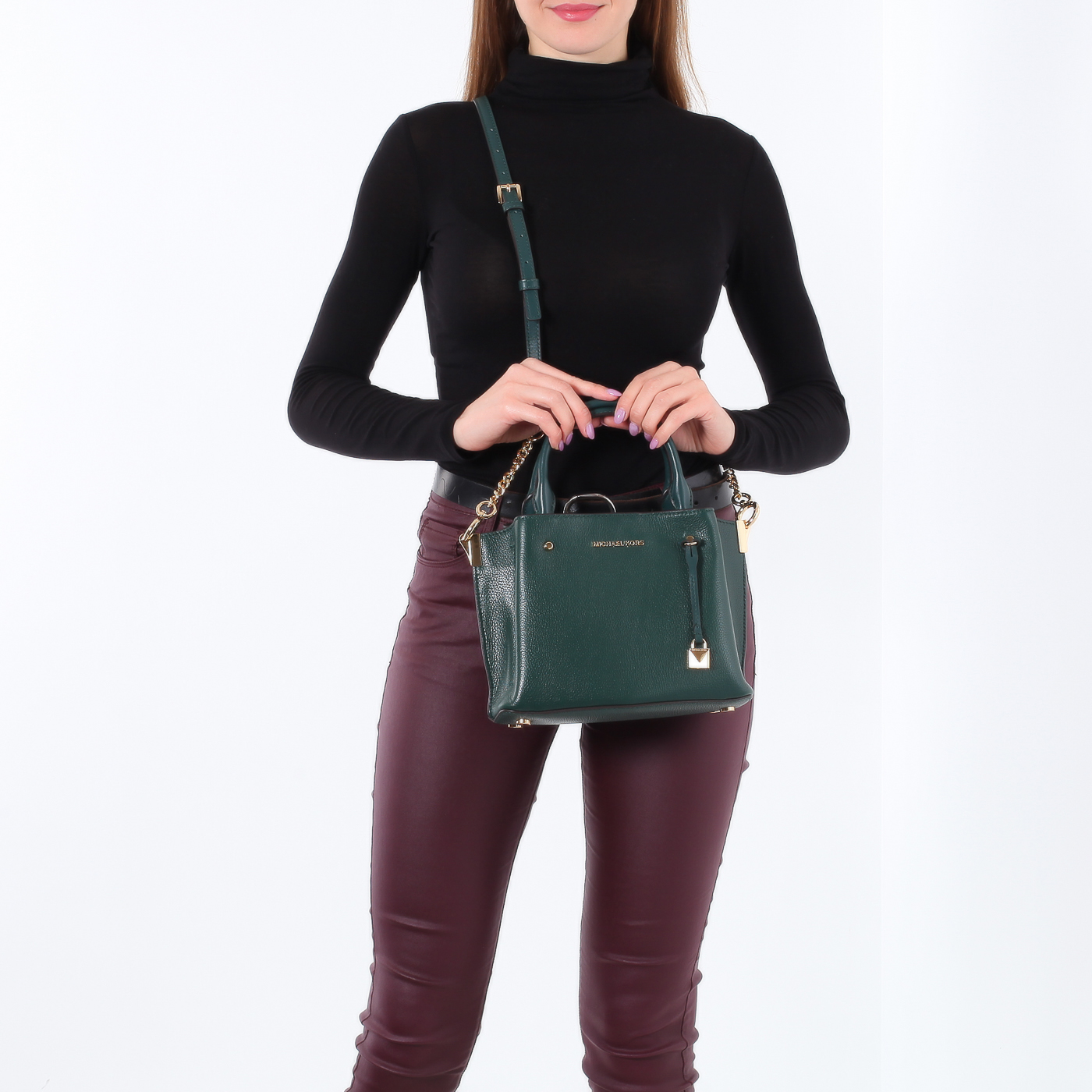 Кожаная сумка с тремя отделами Michael Kors Arielle