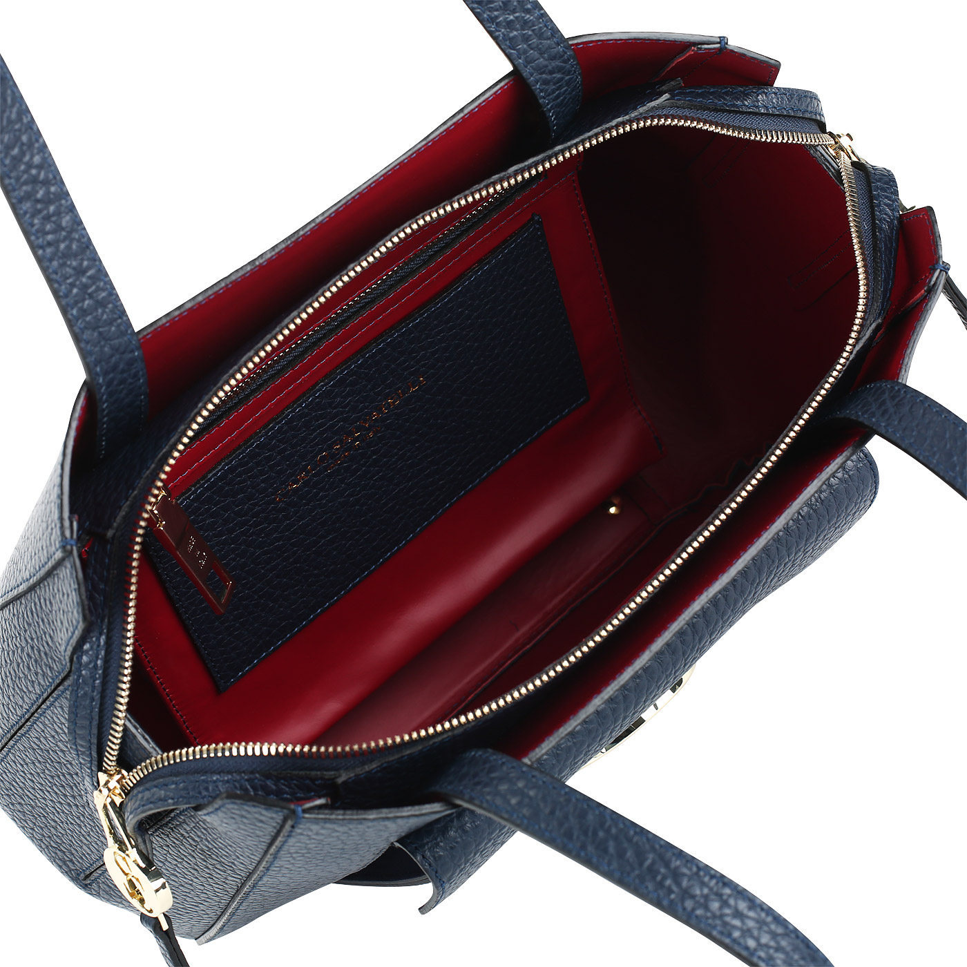 Кожаная сумка на двойной молнии Carlo Salvatelli Cervino