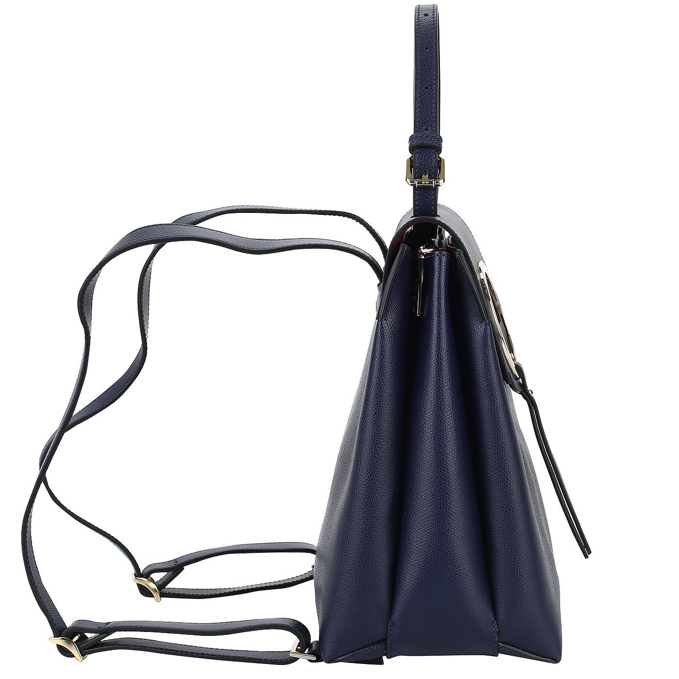 Кожаный женский рюкзак синего цвета Carlo Salvatelli Lord