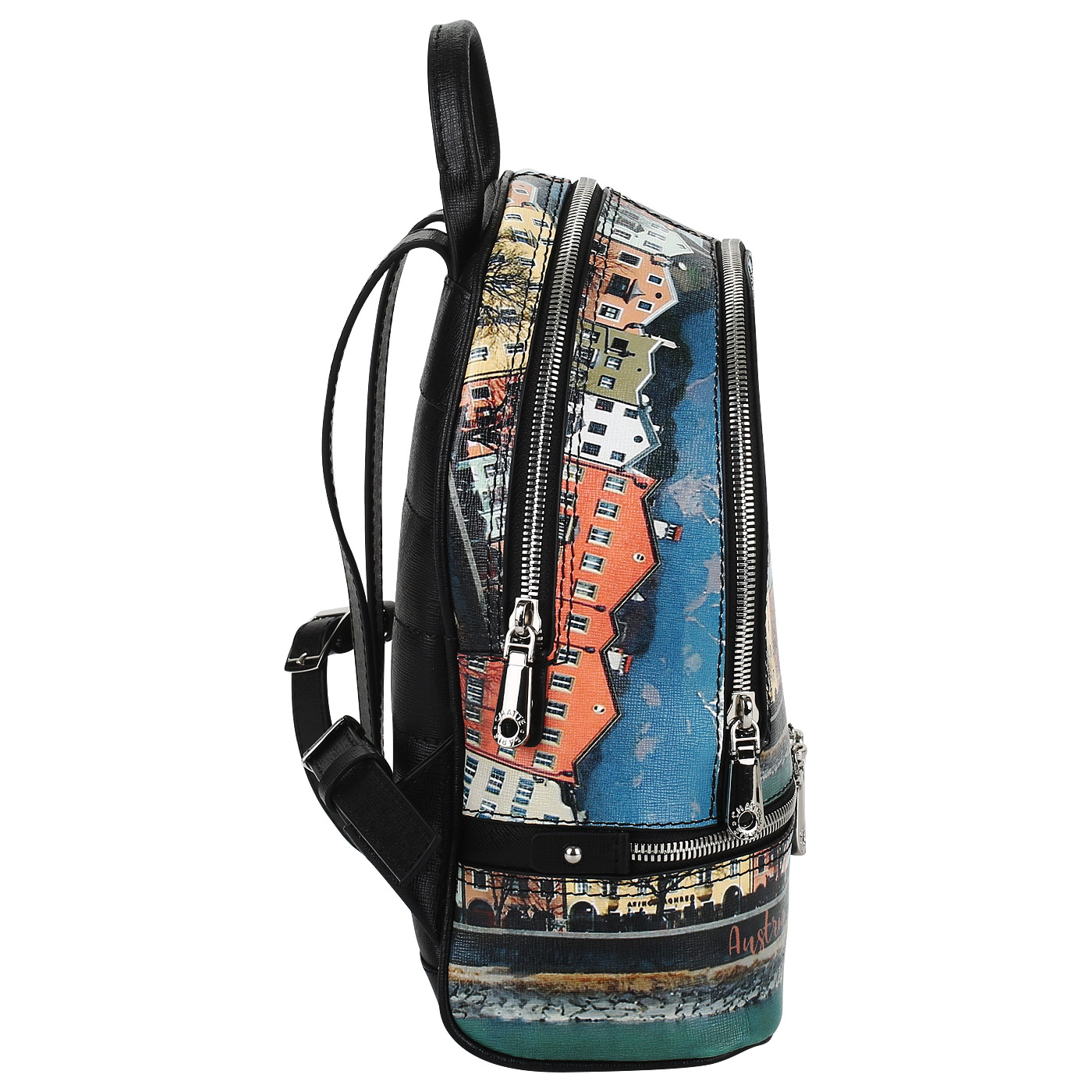 Сафьяновый рюкзак с принтом Chatte 