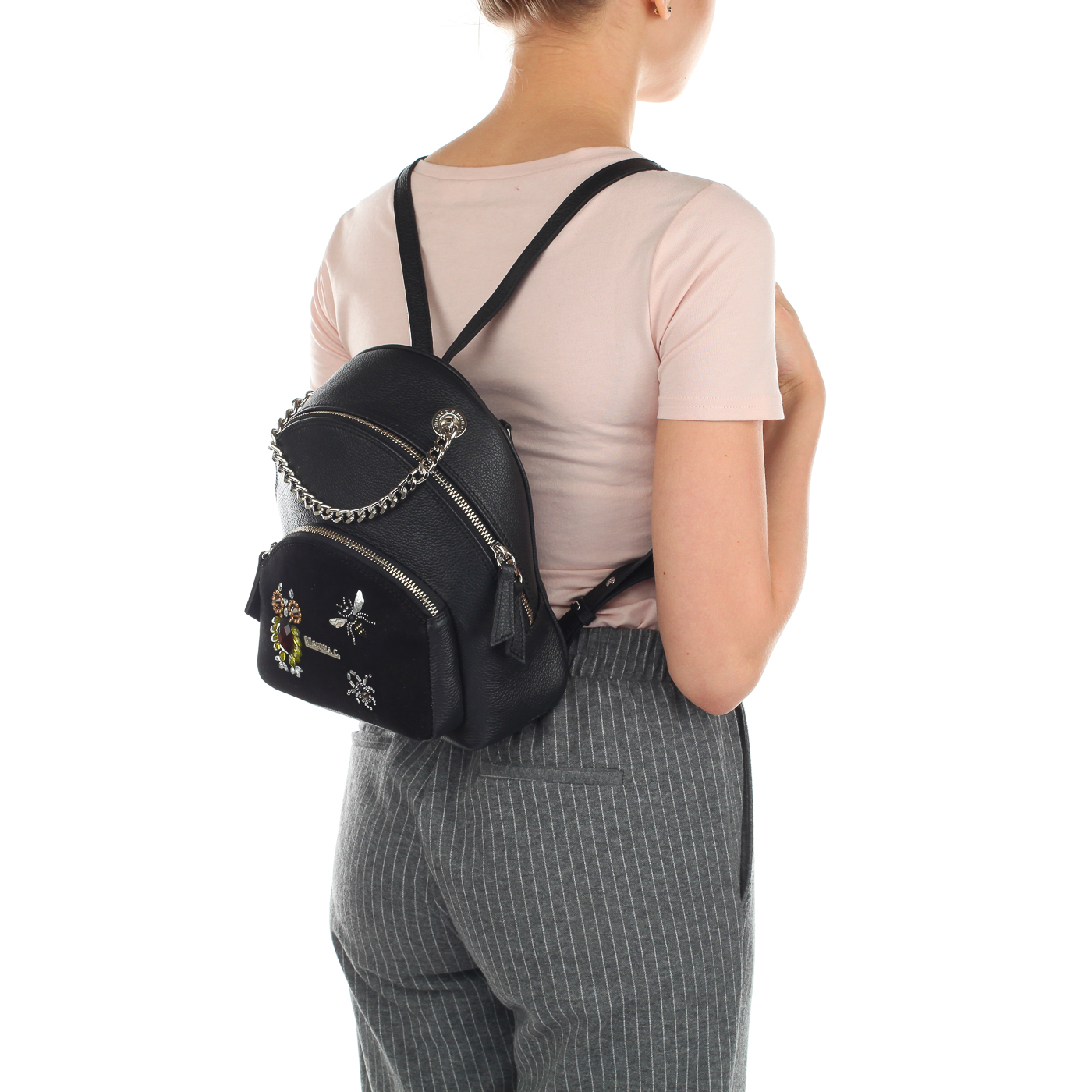 Женский рюкзак из кожи и замши Marina Creazioni 