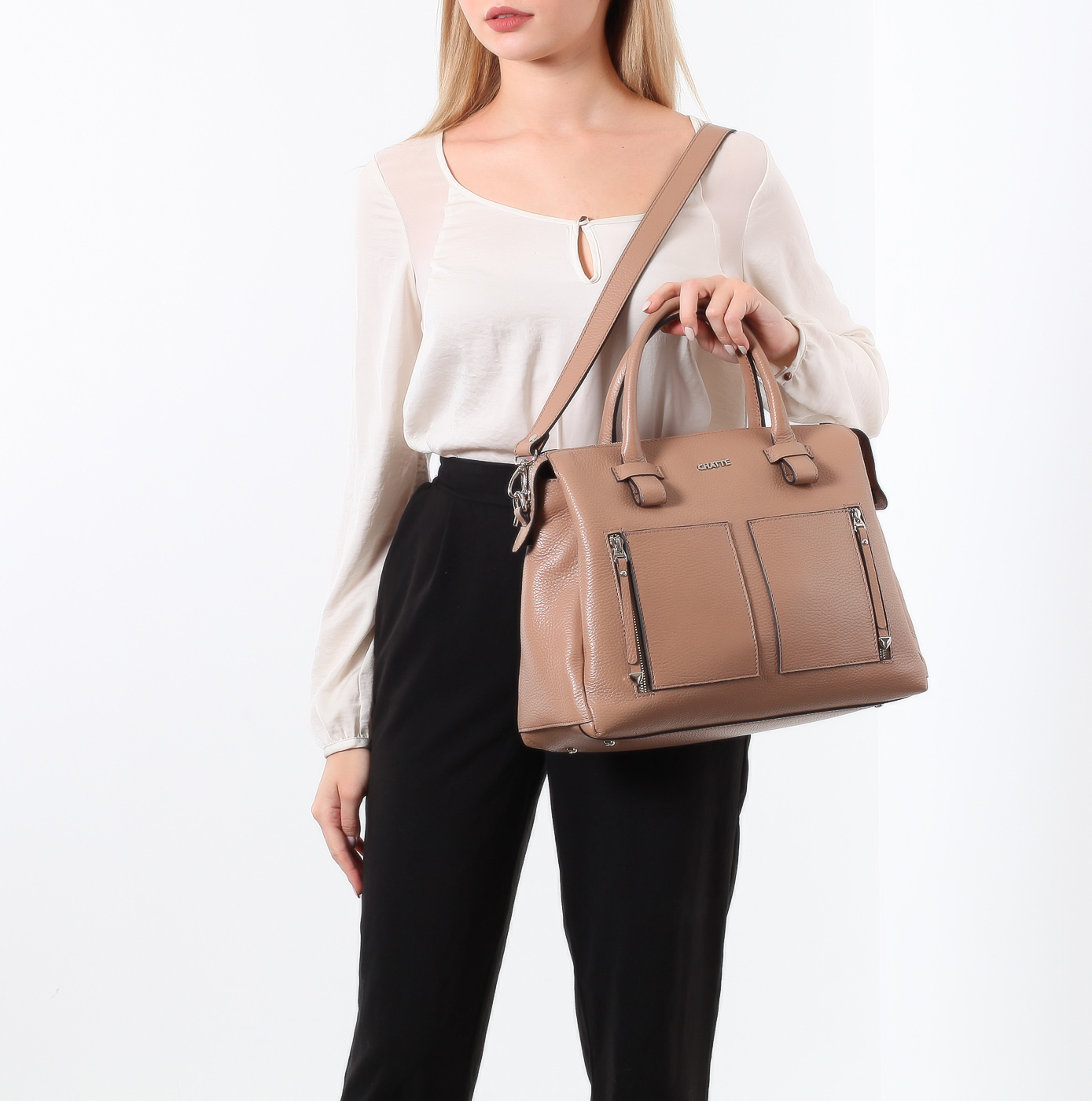 Сумка из мягкой зернистой кожи Chatte Marseille