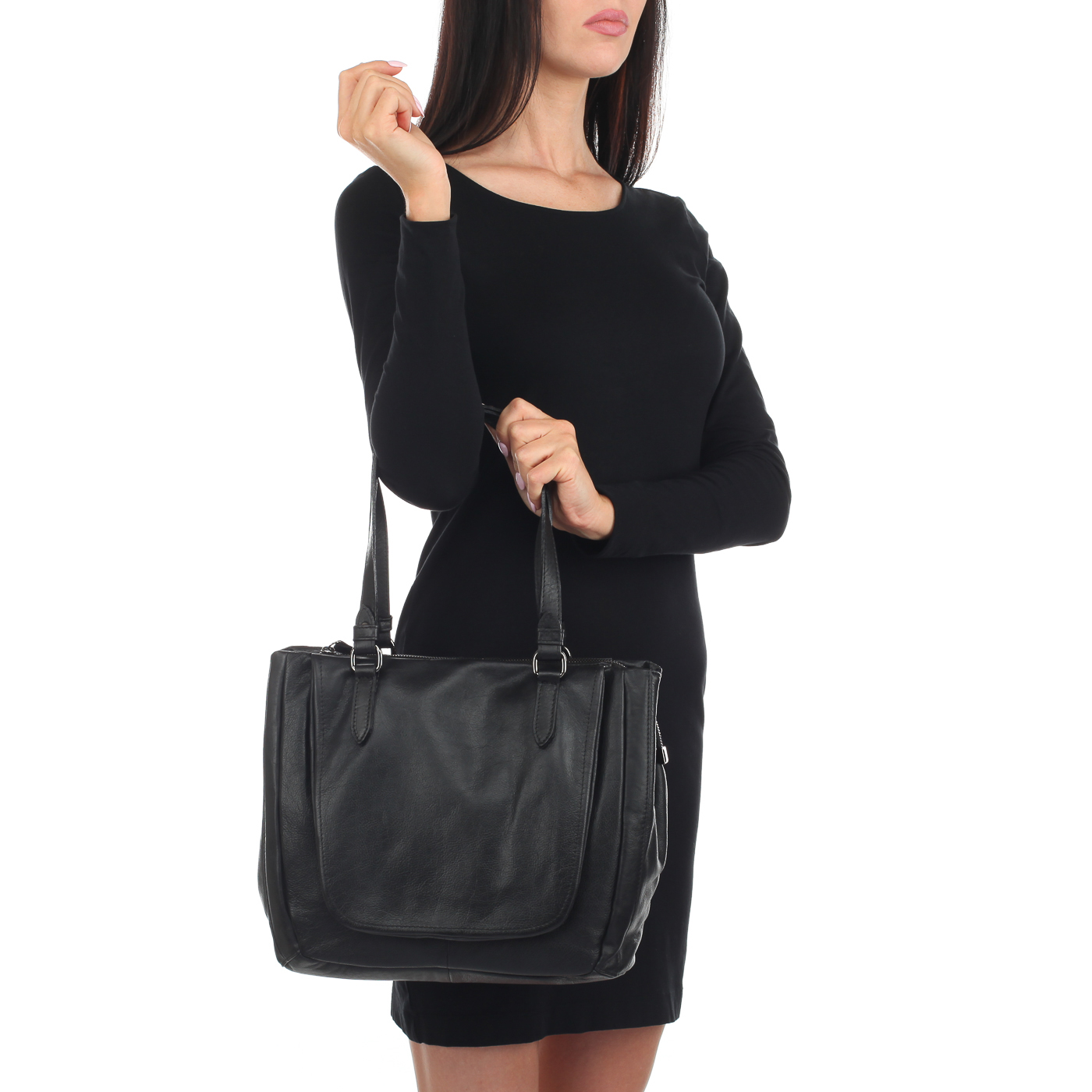 Сумка-тоут из кожи Bruno Rossi 