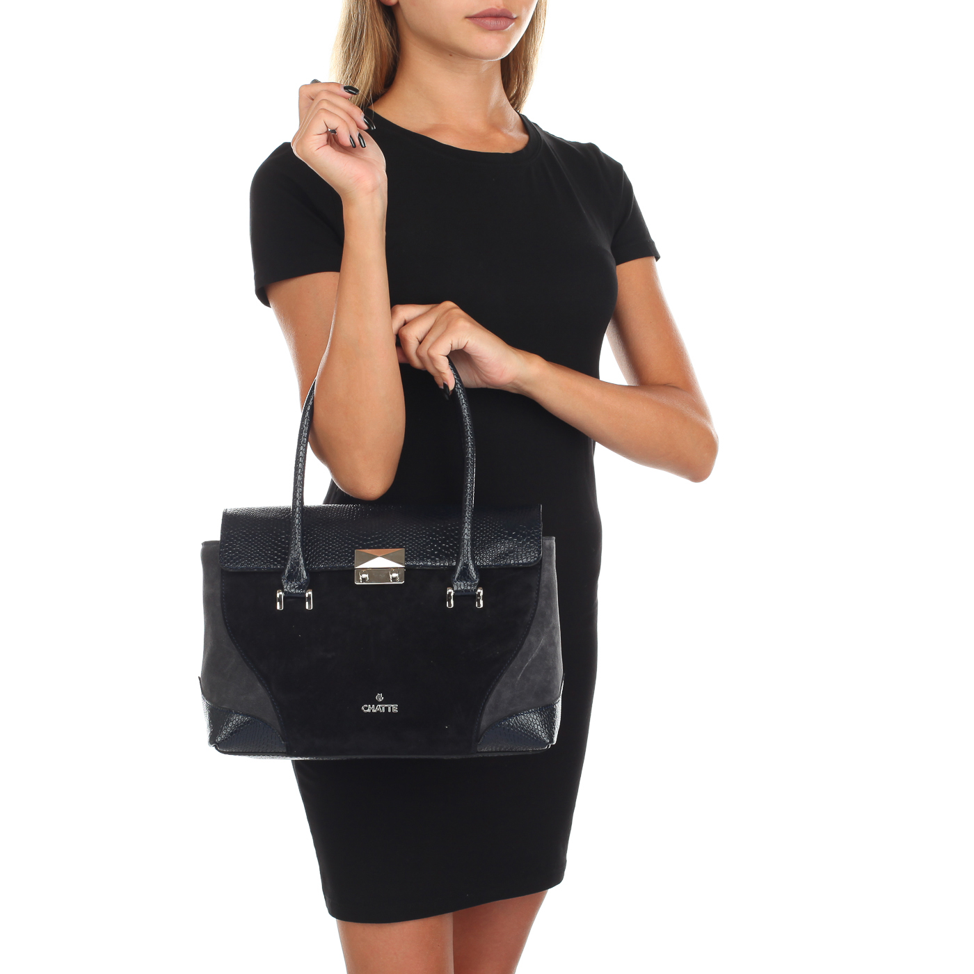 Кожаная сумка с тиснением Chatte 