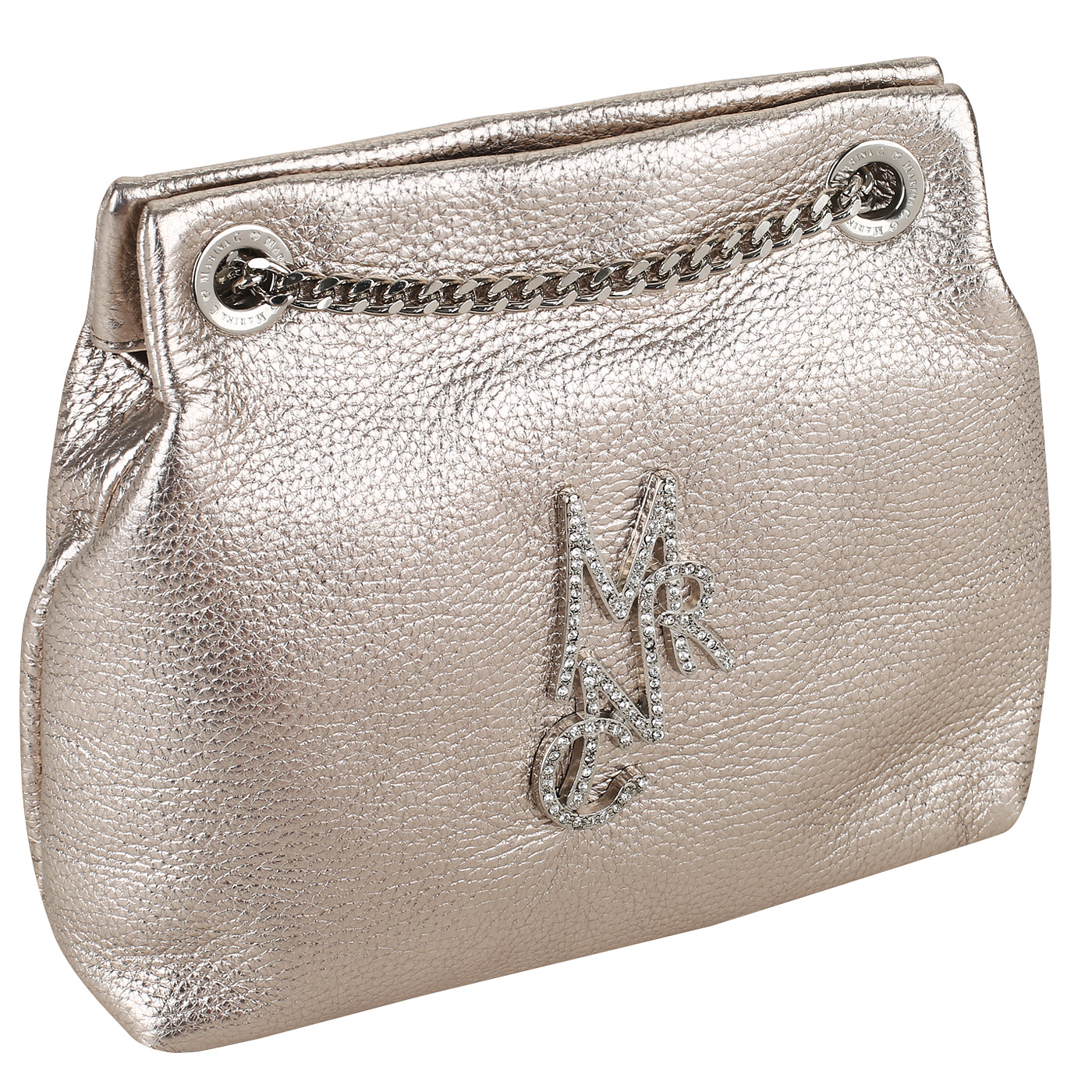 Кожаная сумка через плечо с цепочкой Marina Creazioni X968 STRASS