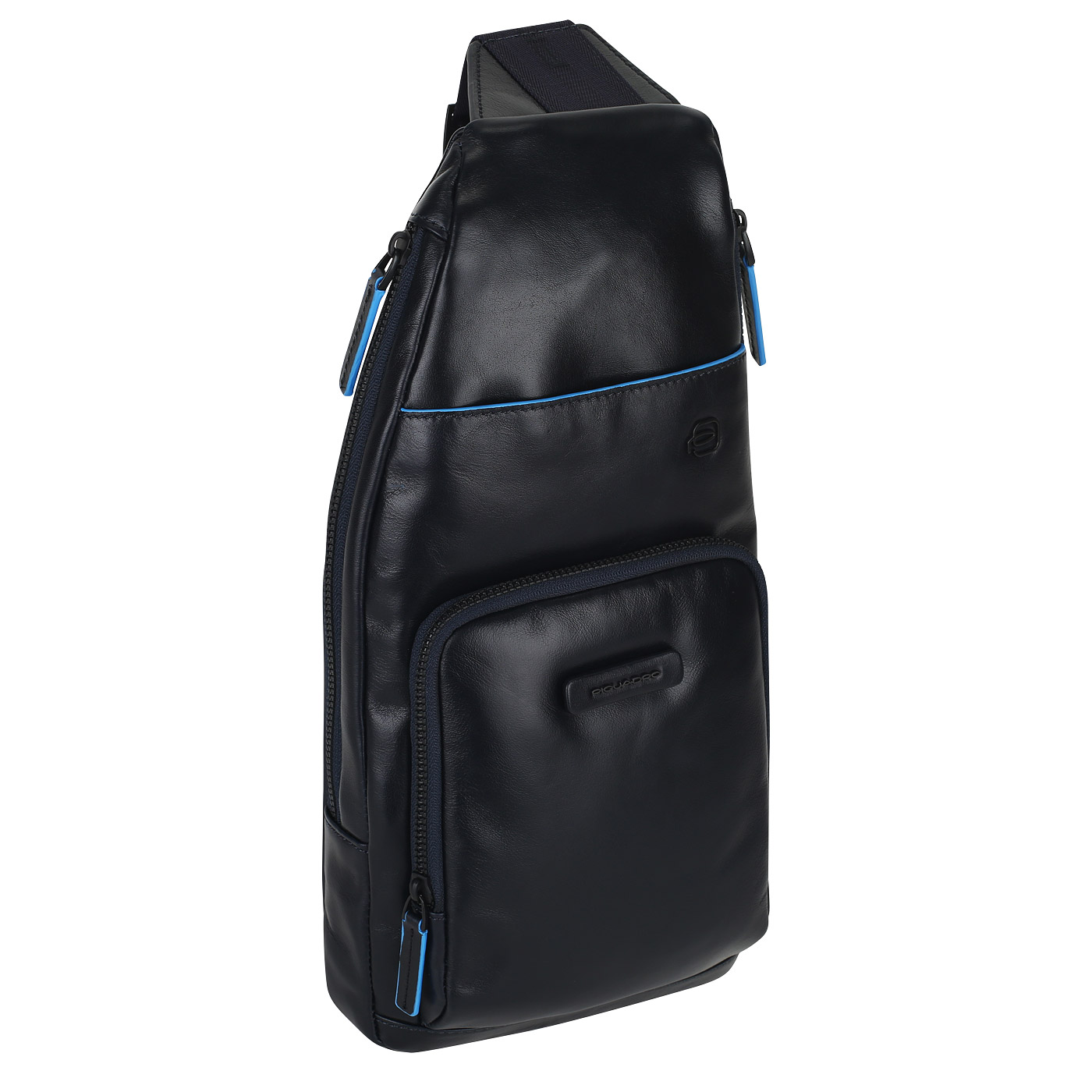 Кожаный рюкзак на одно плечо Piquadro Blue square
