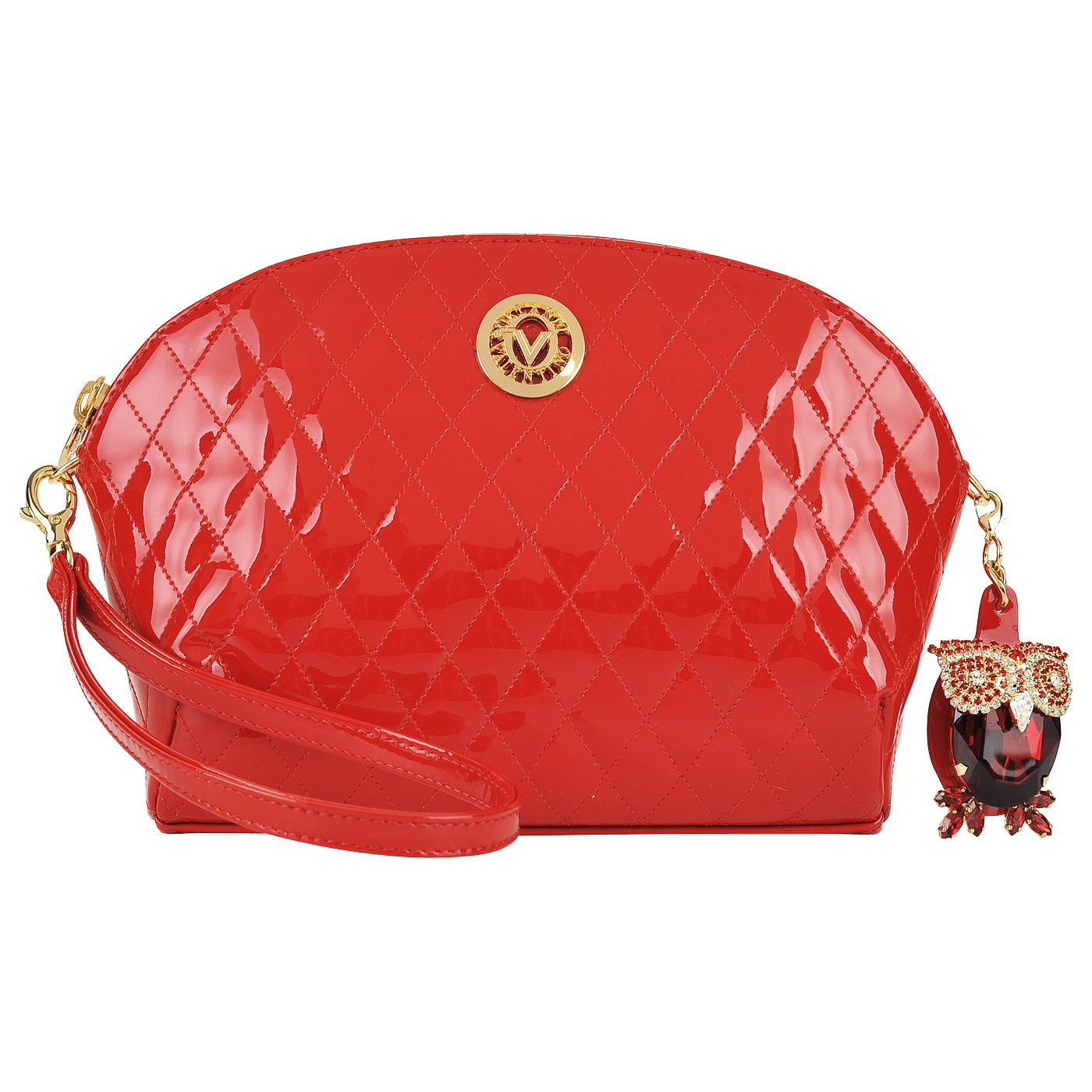 Valentino Orlandi Кожаная лаковая сумочка с плечевым ремешком