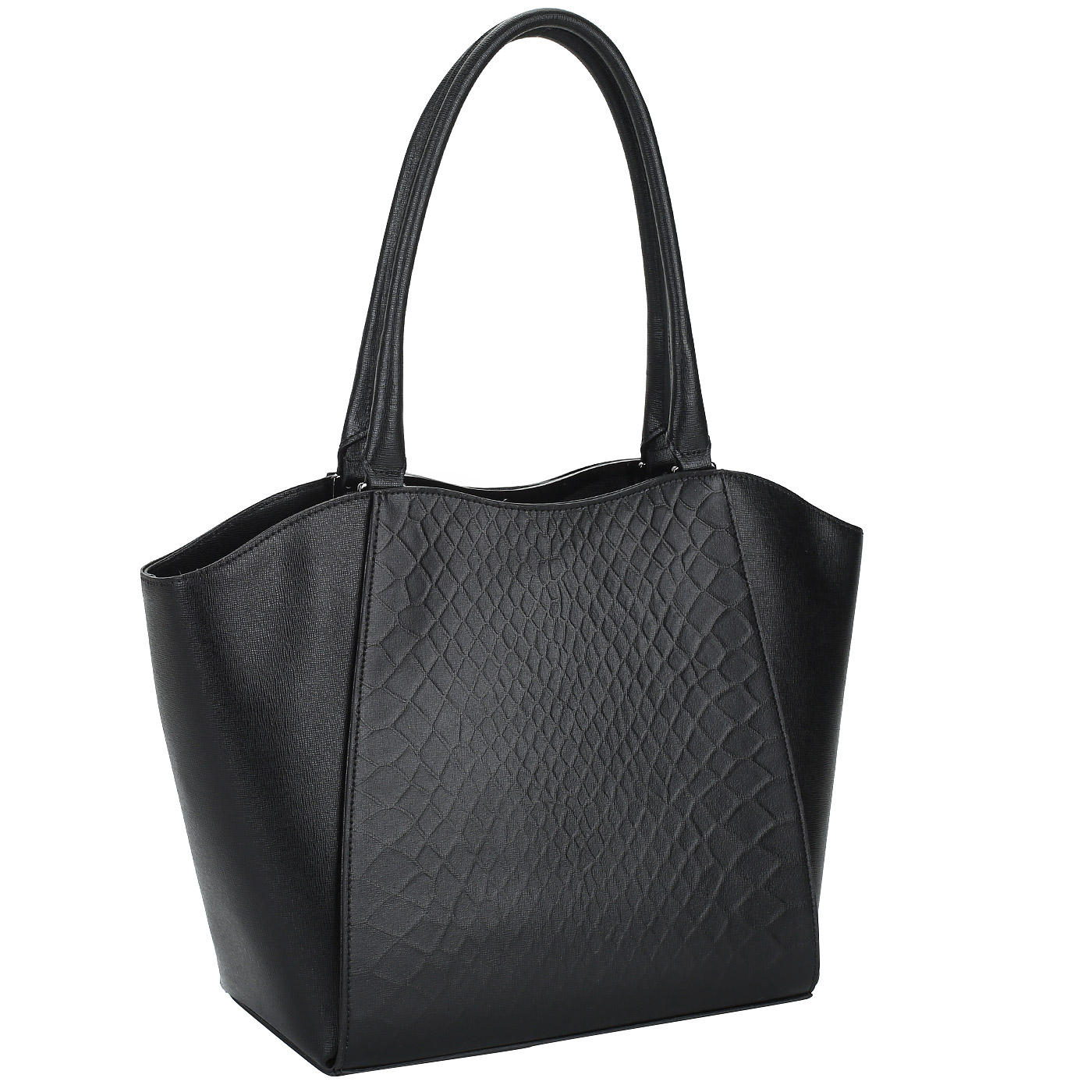 Сумка-тоут из черного сафьяна Ripani Kenzia